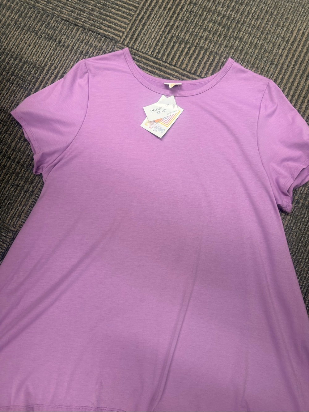 NWT LuLaRoe Melissa Purple Lilac Short Sleeve Tee Sz 3XL